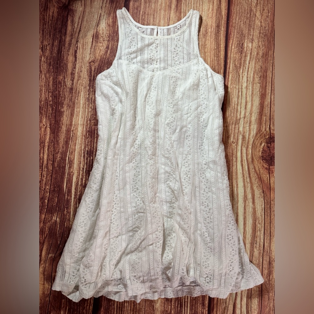 Abercrombie & Fitch Women's Sleeveless A-line Shift Lace Dress White Size M